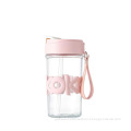 Glass sippy cup Clear glass glass Portable and convenient Juice cup high appearance level Office flower tea cup Simple leisure